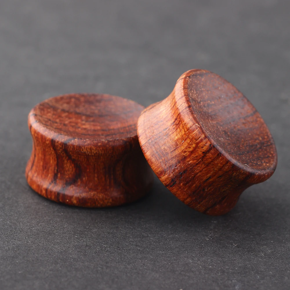 TIANCIFBYJS Wooden Ear Gauges Piercing Plugs 2pcs Wood Earrings Tunnels For Ear Stretcher Kit Hollow Flare 00g Tunnels 2g Gauges