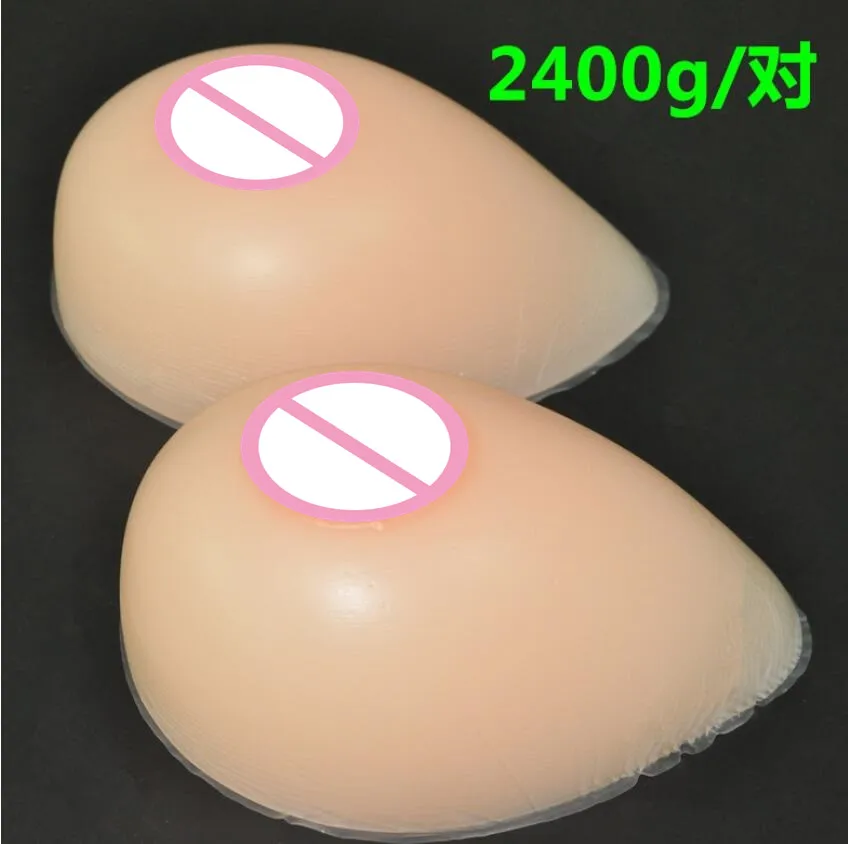 

2400 g/pair 44E/46DD/48D Silicone Breast forms Mastectomy Artificial Silicone Fake Breast For Crossdressers And Transvestites