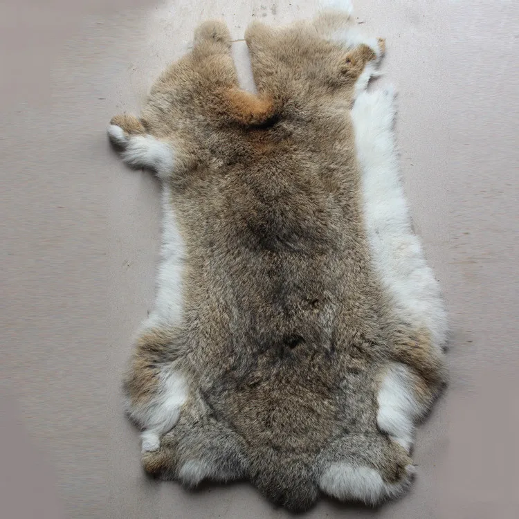 Natural Soft Genuine Rabbit Pelt Real Fluffy Fur Hide Materials For Crafts Whole Piece