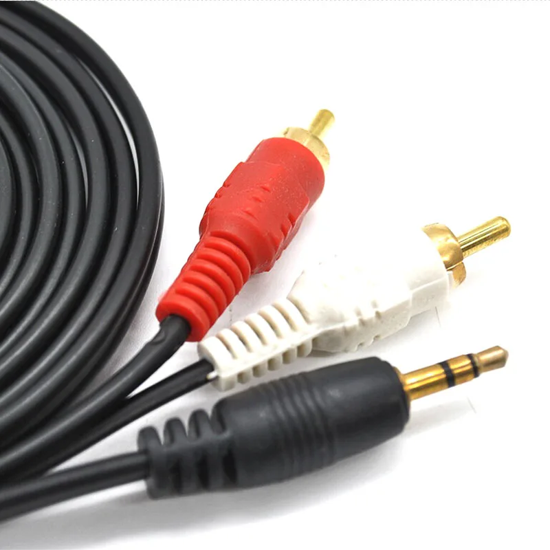 3.5mm Male Jack to AV 2 RCA Male Stereo Music Audio Cable Cord AUX for Mp3 Pod Phone TV Sound Speakers 1.5M/3M/5M/10M