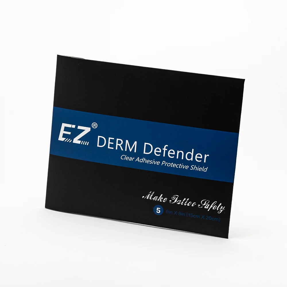 EZ Premium Derm Defender Tattoo Clear Adhesive Protective Shield Portable Package 5 Sheets Protective Tattoo Film Aftercare