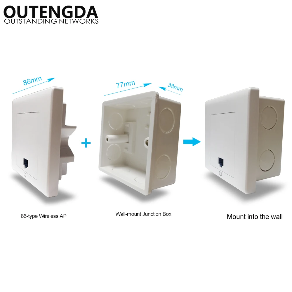 European 86 type In-wall Junction Box Socket Switch Bottom Box 77*77mm installed into the wall for Mount 86-type Wireless AP etc