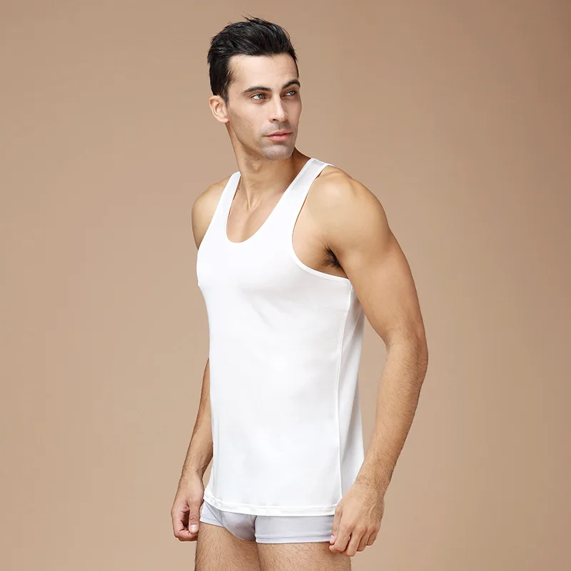 

Men's Silk Vest Comfortable Breathed 100% Silk Knitted Wide Shoulder Sleeveless Vest Sweater