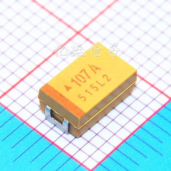 

50pcs Chip Tantalum Capacitor 107A 100UF 10V D Type 7343/2917 10% Yellow Polarity Choke Capacitor