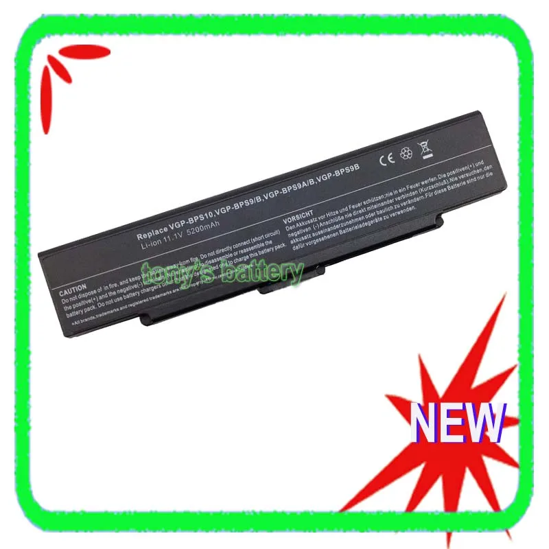Bateria para Sony Vaio Vgp-bps9 a Vgp-bps9 b Vgp-bps9 s Bpl9 Bpl10 Vgn-nr360 Vgn-nr290 Nr490 Pcg7113l 7113m Vgp-bps10 5200mah