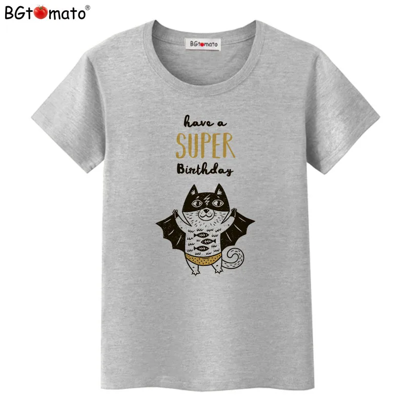 

BGtomato T shirt Super cat funny top New style kawaii tshirt women Cheap sale brand new harajuku tee shirt femme