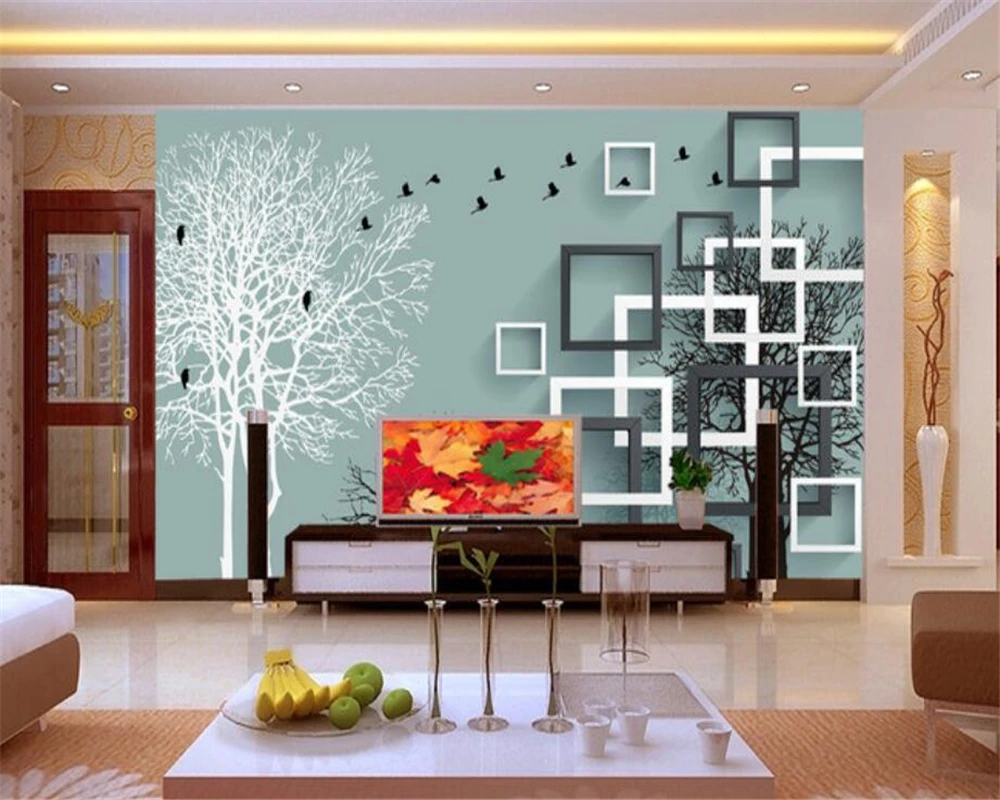 

Beibehang 3D Wallpaper Modern 3D Stereo Trees Flying Birds Living Room Bedroom TV Background Wall Murals wallpaper for walls 3 d