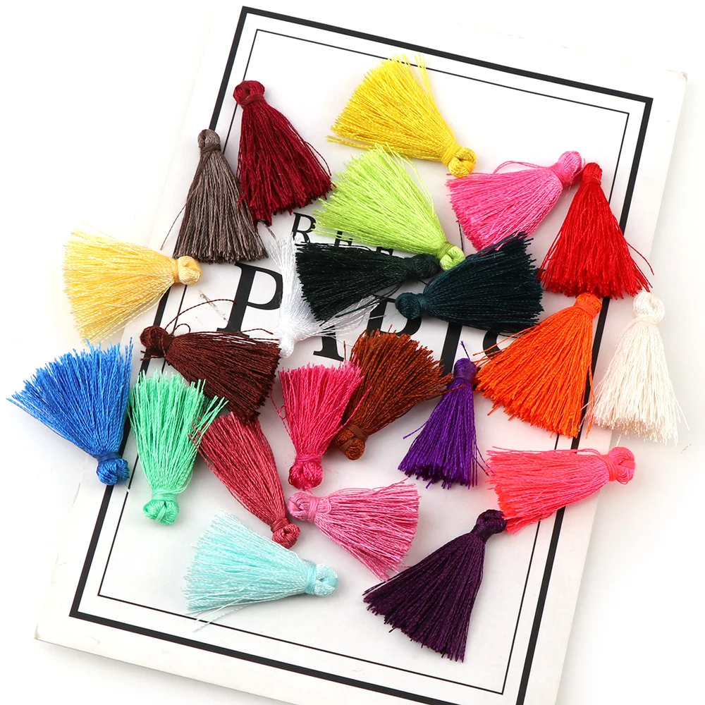 

30pcs 14mm 27mm 32mm 44mm Tassels Cotton Charms Imitation Silk Satin Tassels Pendant For Making Bracelet Earring Jewelry