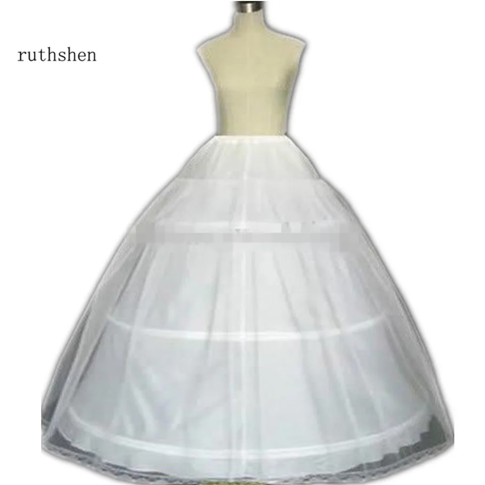 Wit 3 Hoop Petticoat Crinoline Onderrok Bridal Baljurk Bruiloft/Quinceanera Jurk Petticoats In Voorraad Verstelbare Taille