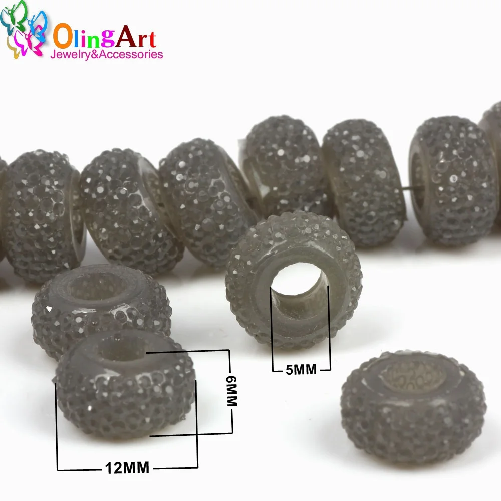 OlingArt 6*12mm 50PCS Goody Beads Mixed Color Acrylic Large Hole Beads Environmental Protection Beaded DIY Jewelry Making