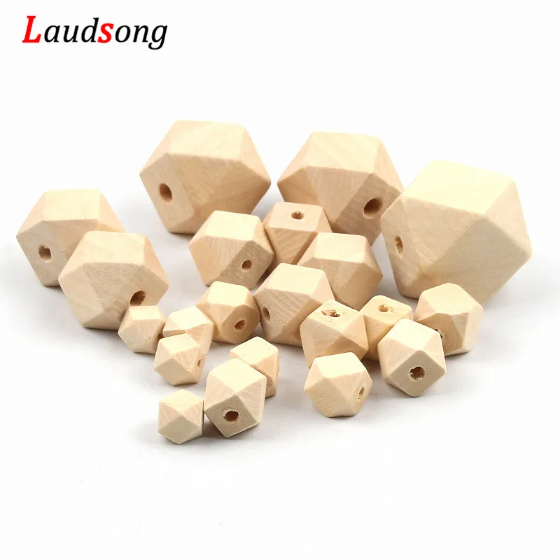 10/12/14/16/18/20/25/30mm Cheap Natural Unfinished Geometric DIY Loose Wooden Beads For Jewelry Wood Spacer Handmade Necklace