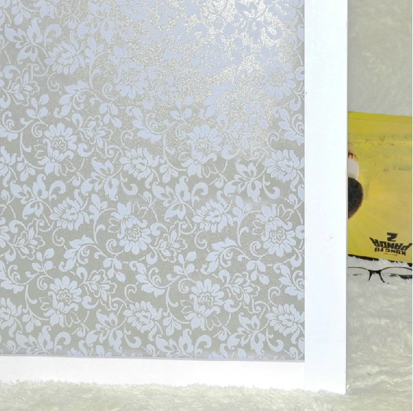 

Static Cling Decorative Frosted Static Window Film, Classic White Flower Window Sticker, 45-90cm * 300cm, Top Grade