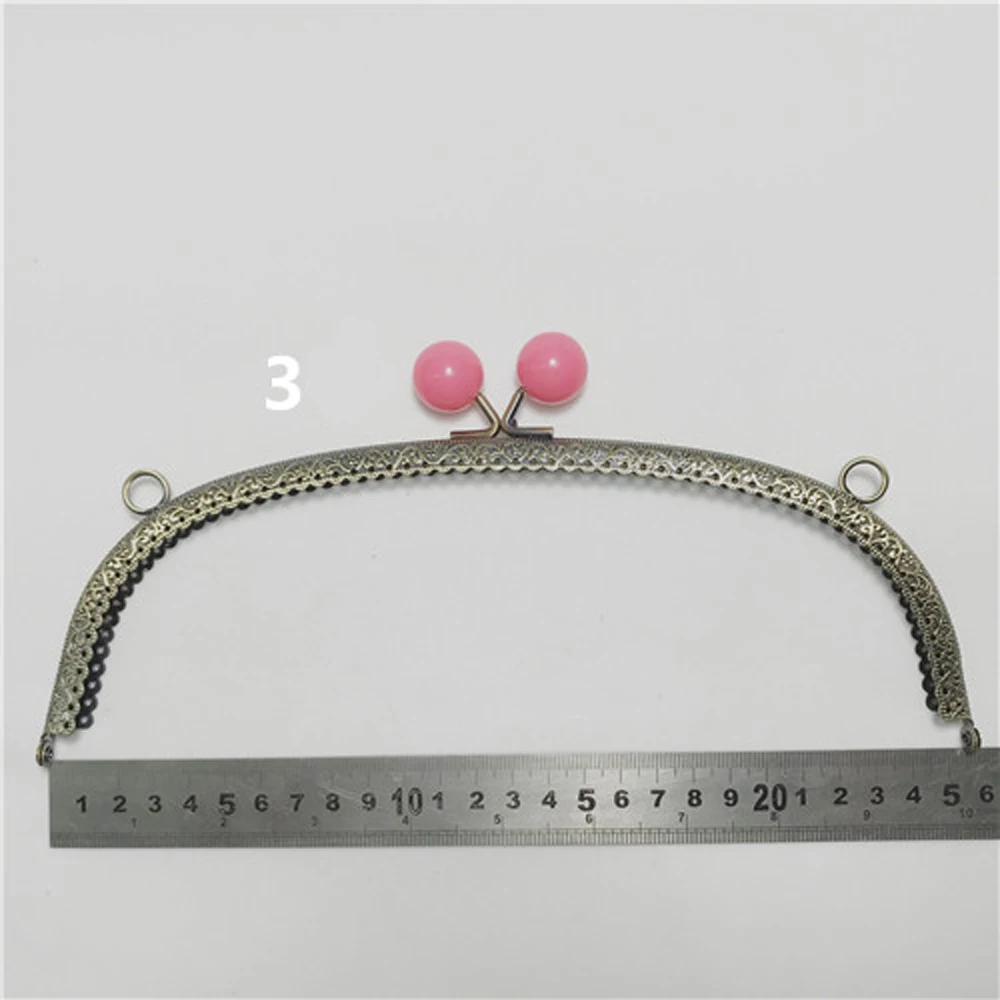 Big long size women DIY handbag knurling purse frame colorful candy ball kiss buckle metal clasp 5pcs/lot