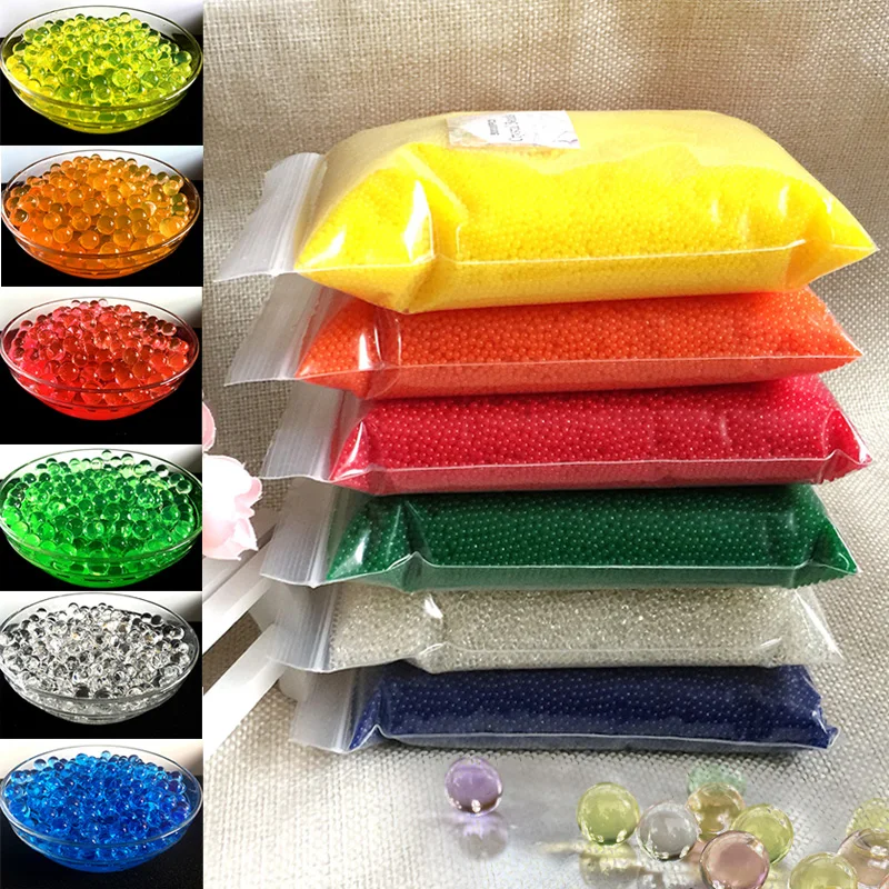 50000 PCS/Bag Hydrogel Pearl Shaped Crystal Soil Water Beads Orbiz Gel Ball For Flower/Weeding Mud Growing Home Decor