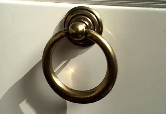 

Bronze Drawer knob dresse pull antique brass shoe cabinet cupboard handle pull shaky drop ring furniture handle pull knob CD01B