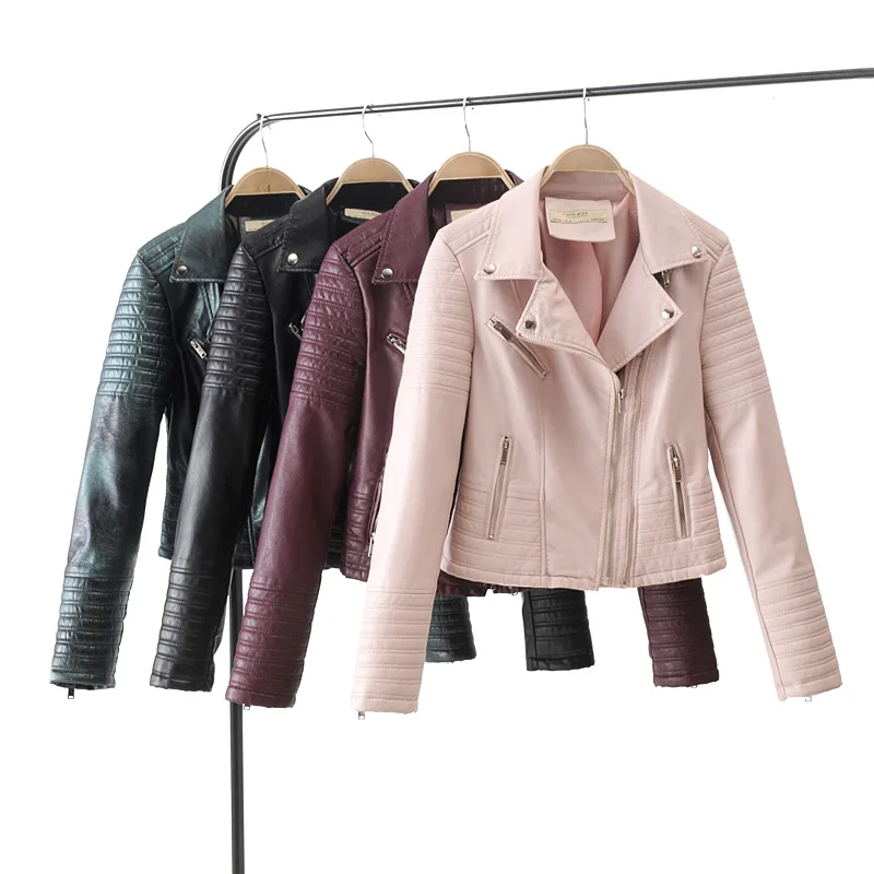 New Arrival Hot brand Winter Autumn Motorcycle leather jackets black leather jacket women leather coat slim PU jacket Leather