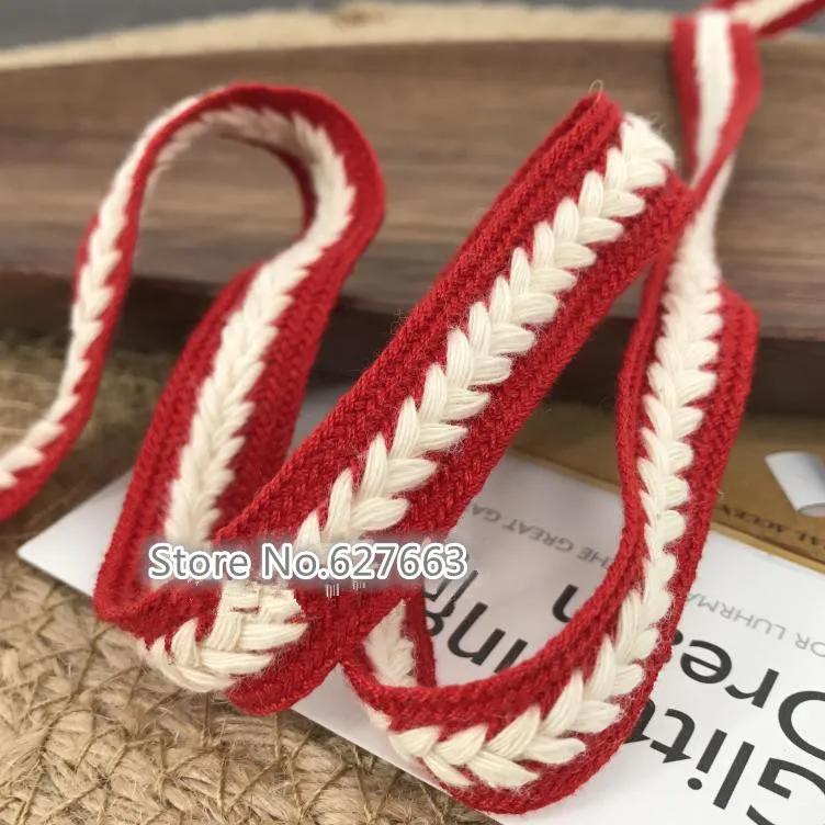 15mm woven cotton belt Herringbone cotton webbing Decorative webbing DIY garment accessories