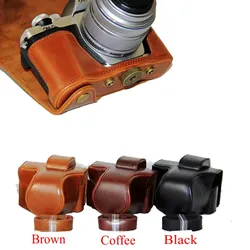 New Pu Leather Camera Case Bag For Olympus EM10 Mark II EM10 III EM10 II EM10 Mark III Camera Bag Cover With Strap