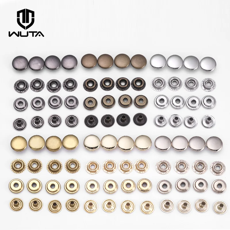 WUTA 20set/pack Brass Leather Snap Fasteners Heavy Duty Poppers Leather Craft Accessory Sewing Button 12.5/15mm 2size For Choose