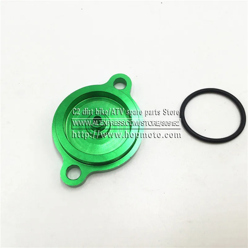 Green CNC Billet Engine Oil Filter Cover For   KX250F KX 250F KXF250 2004-2015 MX spare parts dirt pit bike Motorcross