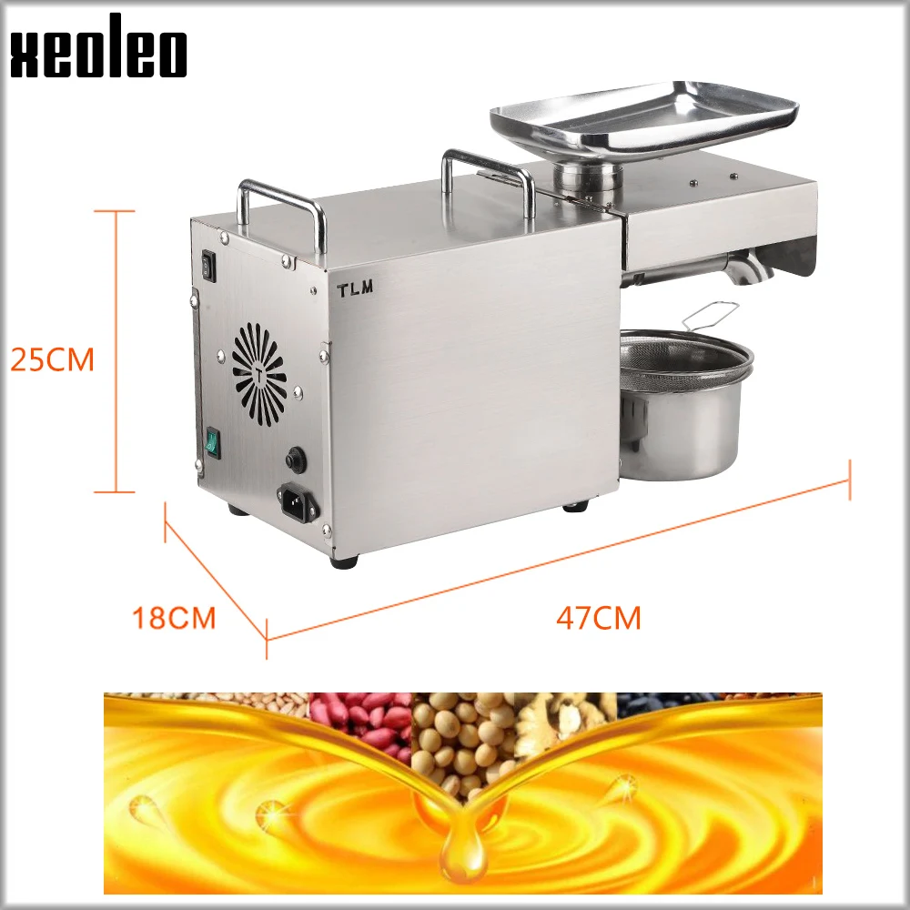 XEOLEO olive oil press 1500W pressing Peanut/Flaxseed/Rapeseed machine Oil press mashine For Home & Commercial Stainless Steel