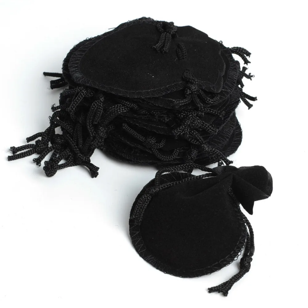 New 200Pcs Cheap Lovely Thin Velvet Drawstring Jewelry Bag 70*80mm,Party Holiday New Year Christmas Wedding Party Favor Gift Bag