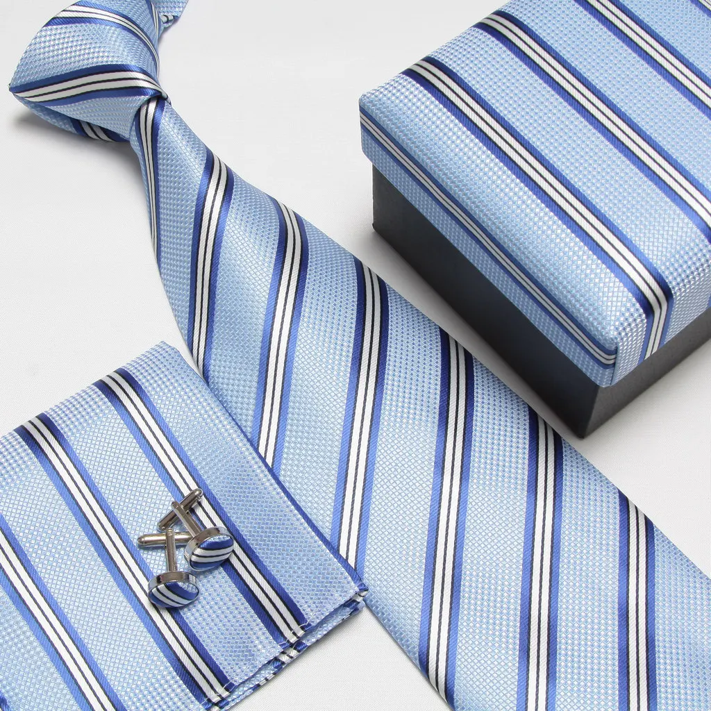 

Male formal commercial marriage tie cufflinks pocket towel gift box set white collar 1201 - 12