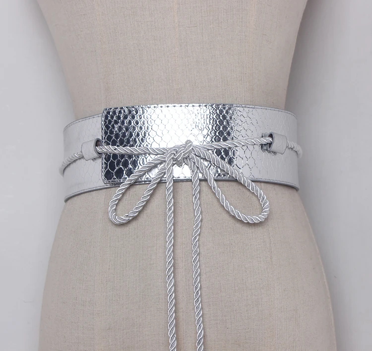 Women's runway fashion patent PU leather Cummerbunds female Dress Corsets Waistband Belts decoration wide belt R486