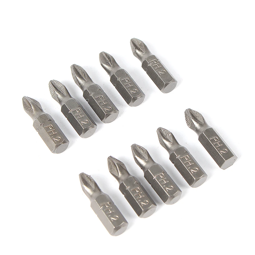 

10 non-slip screwdriver drill head anti-skid screwdriver bit 25mm Ph2 cross pneumatic screwdriver screwdriver insert bit 1/4 "