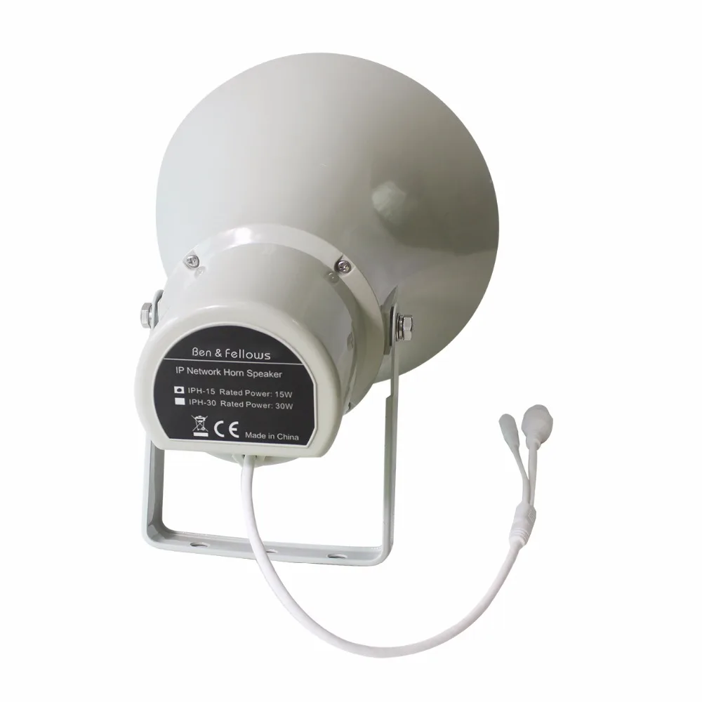 Ben & Fellows 511013 Network Waterproof Horn Speaker 15W, In and Outdoor PA System, Supports IP, TCP,UDP Protocol