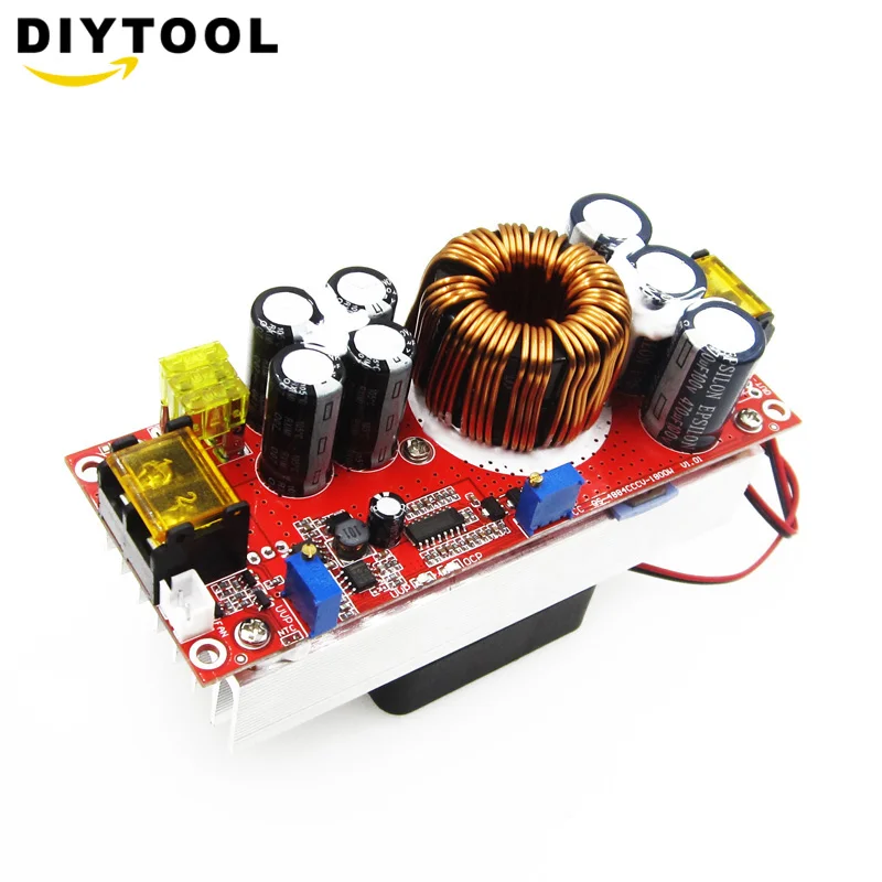 1800 ワット 40A cc cv昇圧コンバータDC-DCステップアップ電源調整可能なモジュールdc 10v-60vに 12v-90v diyキット電動ユニットモジュール