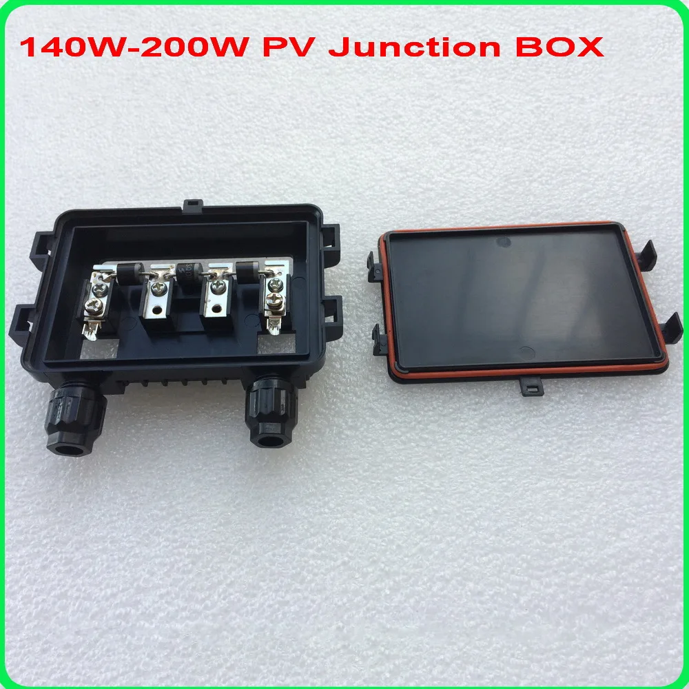 140W - 200W Solar Junction Box waterproof IP65 for Solar Panel connect PV junction box solar cable connection with diode