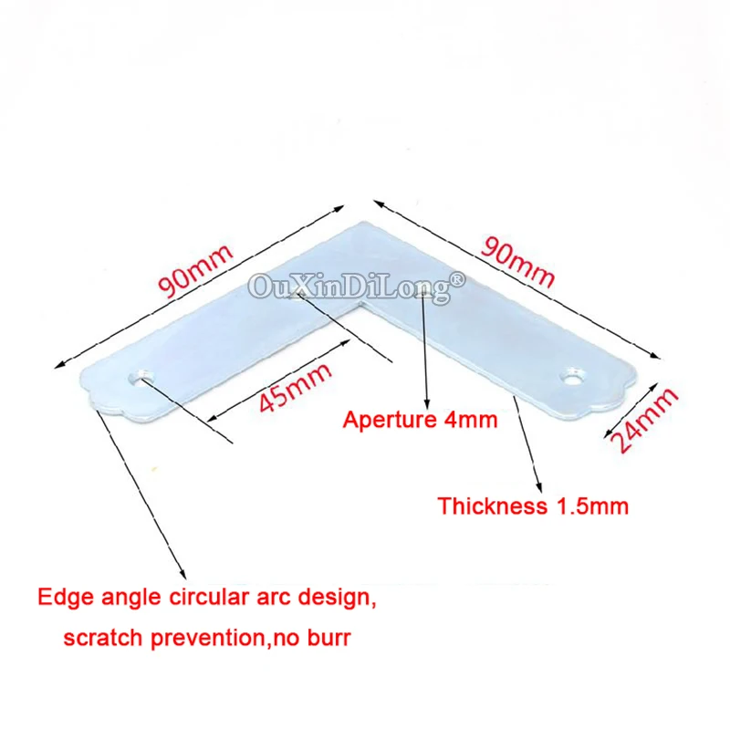 Brand New 40PCS Metal Flat Corner Braces 24X90X90mm L Shape Photo Frame Fixed Brackets Board Shelf Furniture Connecting Fittings