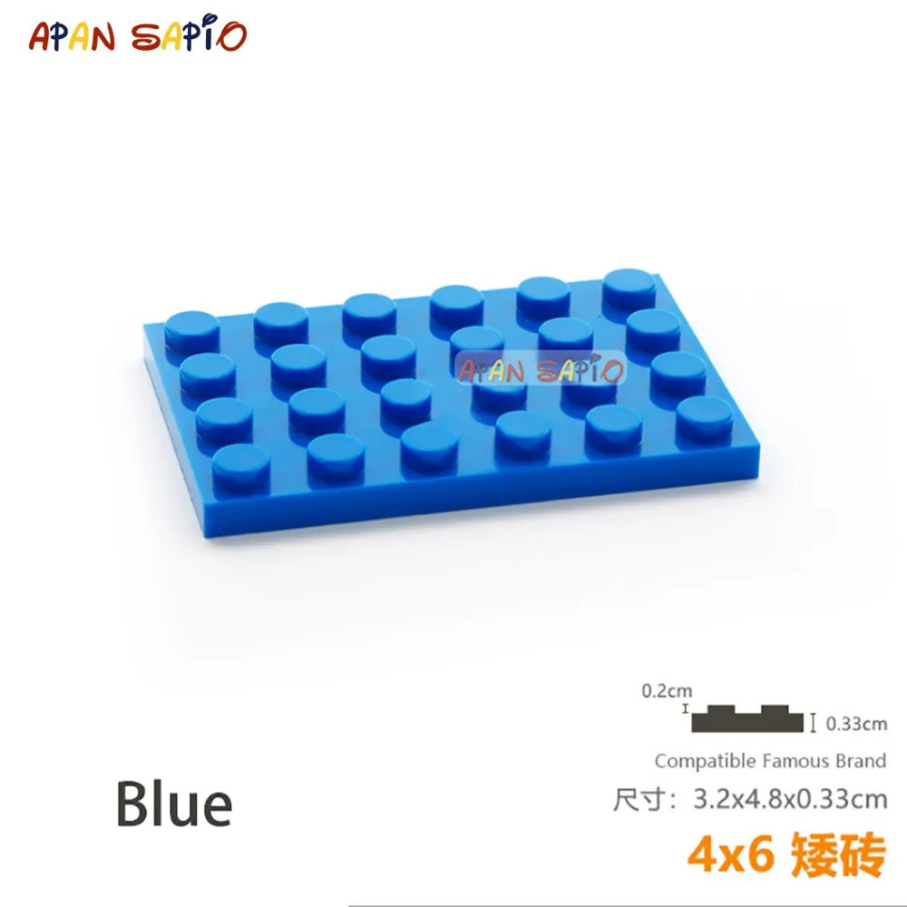 5pcs/lot DIY Blocks Building Bricks Thin 4X6 Educational Assemblage Construction Toys for Children Size Compatible With Brand