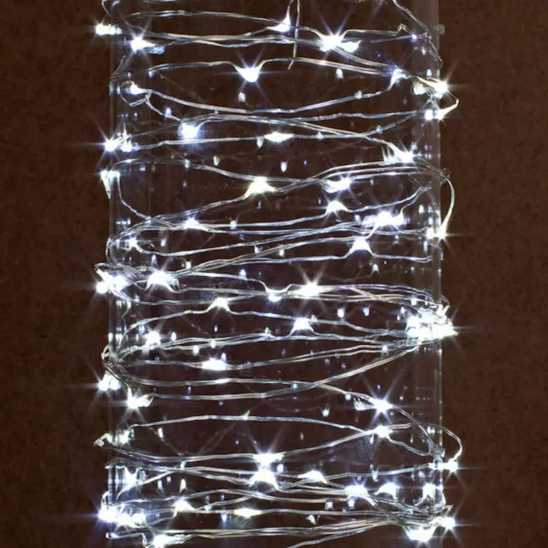 

10pcs/lot CR2032 Battery Operated 2M 20 Micro LED String Lights Copper Wire Fairy Light For christmas tree ornaments Party