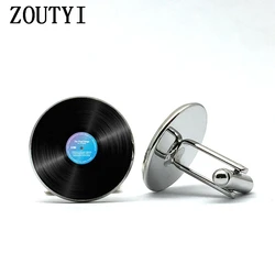 2018/ hot sale, silver color cufflinks music cufflinks vinyl disc cufflinks gold cufflinks menswear.