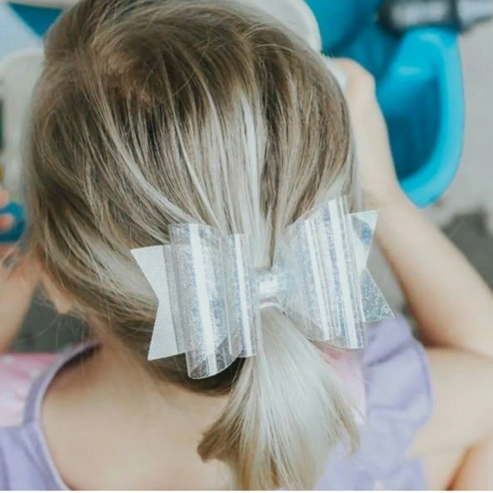 5 inch Waterproof Princess Hairgrips Jelly Bows Hair Bows Hairpins Dance Party Bow Hair Clip Girls Hair Accessories