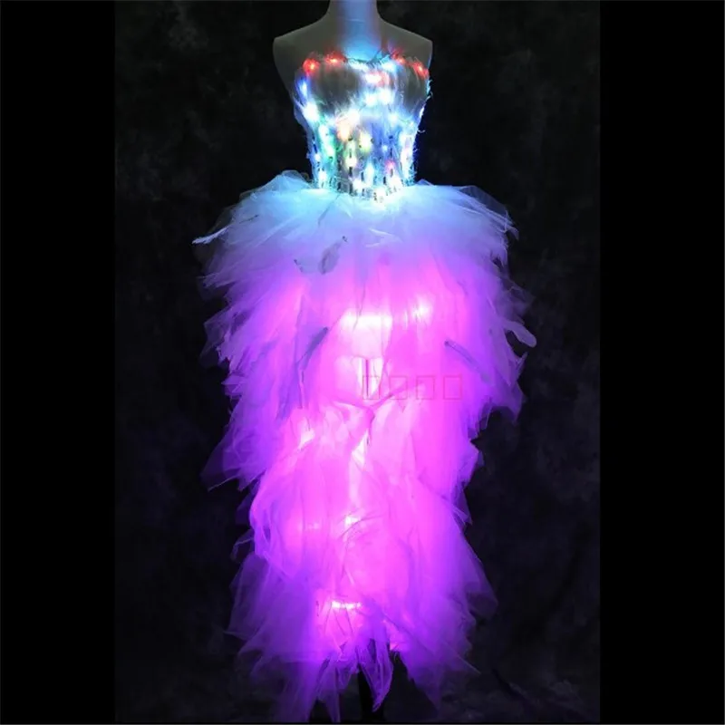 

LZ10 Party evening colorful dj skirt led light costumes singer bar dancer wears clothes models show stage clothes luminous disco