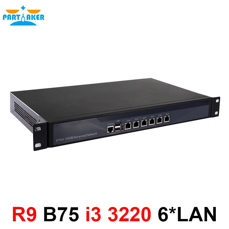 1U Rackmoun Tường Lửa Với 6 Intel 1000M 82574L Gigabit LAN Intel Dual Core I3 3220 3240 3.3Ghz Với thiết Bị Mikrotik ROS RAM 4G 128G SSD