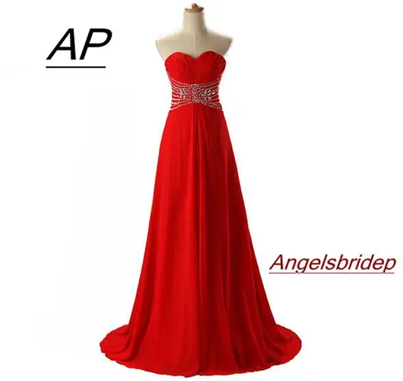 

ANGELSBRIDEP Red Vestidos De Fiesta Prom Dresses 2021 Sparkly Crystal Beading Full-Length Women Celebrity Party Gown Custom Make