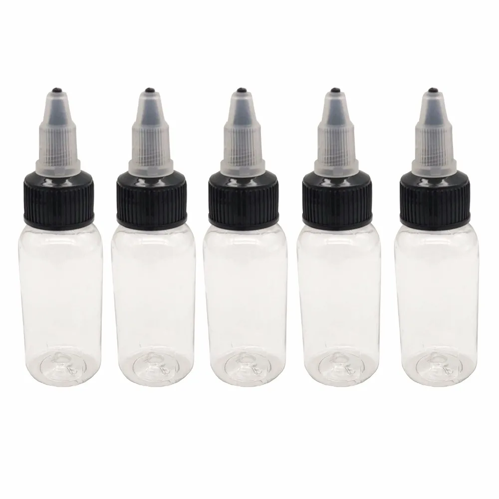 EZ Tattoo Empty Twistable Bottle Ink Cups 1oz  2oz  for Tatoo Inks, Lotion, Cream, Shampoo Tattoo Pigment Twist Cap 5pcs/set