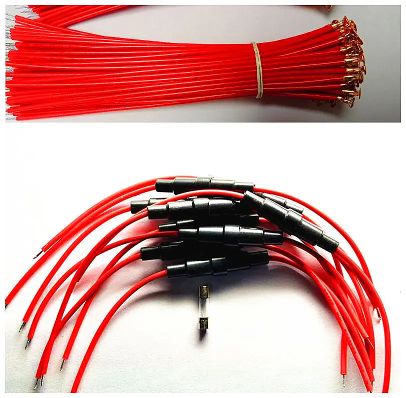 10PCS 5*20MM Glass Tube Fuse Holder Screw Type Quick Blow 5X20MM Fuses with 22 AWG Wire 250V for Car
