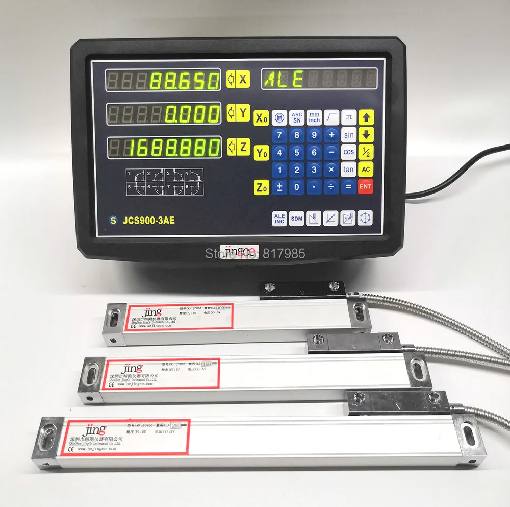 

milling lathe Digital Readout DRO display and 3 pieces linear scale travel 100-1020mm 5micron linear encoder complete dro kits