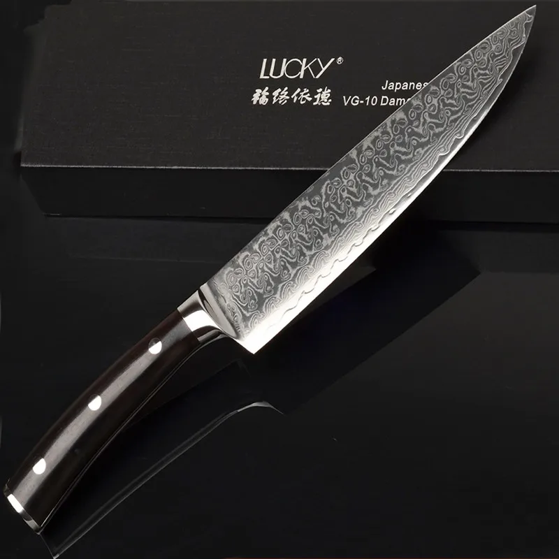 

8inch Japanese Damascus VG10 Steel High Carbon Kitchen Knife Cooking Knives with Wood Handle