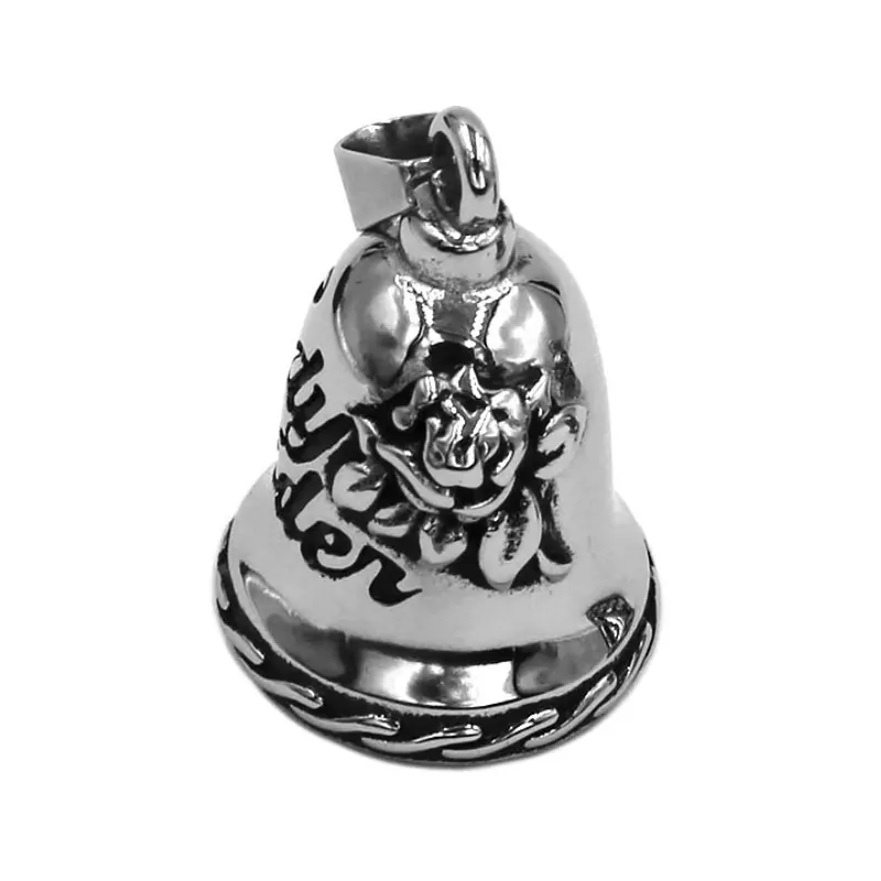 Pendentif cloche de motard en acier inoxydable pour femme, rose Lady Rider, Live to Ride Eagle, cadeau de Noël à la mode, 514B