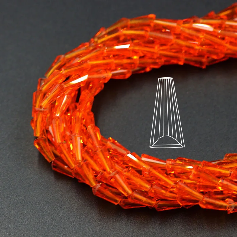 45Pcs/Lot 6x12mm Faceted Tower Glass Bugle Beads Charms Crystal Beads for Jewelry Making Wholesale Lots Bulk Women Accessories