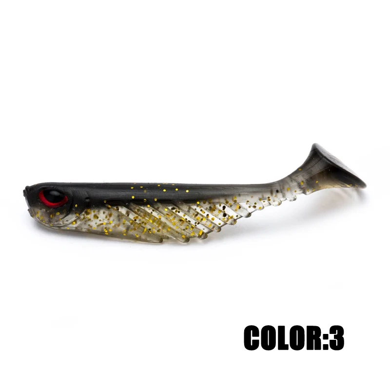 1pcs Jig Head Soft Bait 7cm 2.8g Artificial Fishing Bait Belly Open Paddle Tail Swimbait Bass minnow Rubber Fish