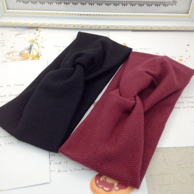 

2017 New Wholesale Wide Headband Knit Headband Women's Head Wrap Ear Warmer Twisted Headband Retrol Headband