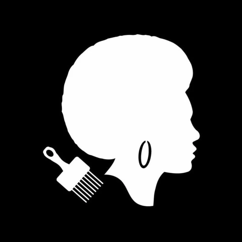 Woman With African Hairstyle And Comb Art Design Car Sticker Vinyl Car Packaging Accessories Product Ethnic