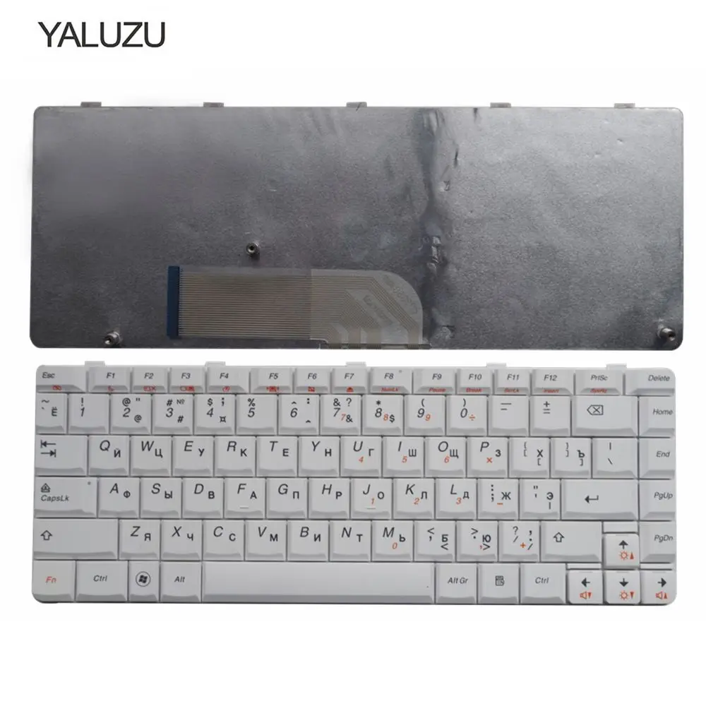 YALUZU russian laptop keyboard for LENOVO Ideapad Y650A Y650 series RU layout notebook replace Keyboard white color